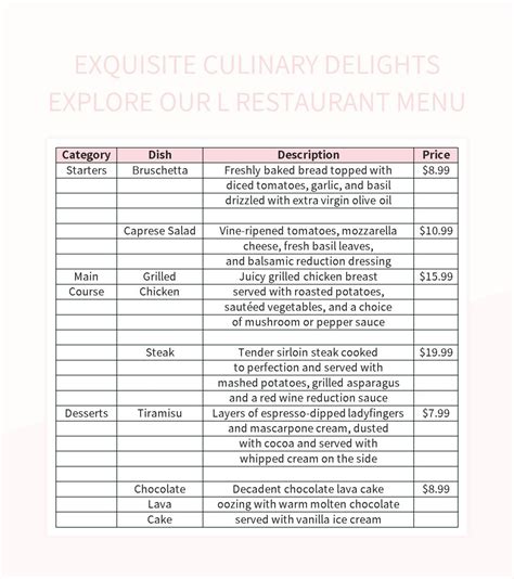 A Culinary Delight: Creating an Exquisite Menu