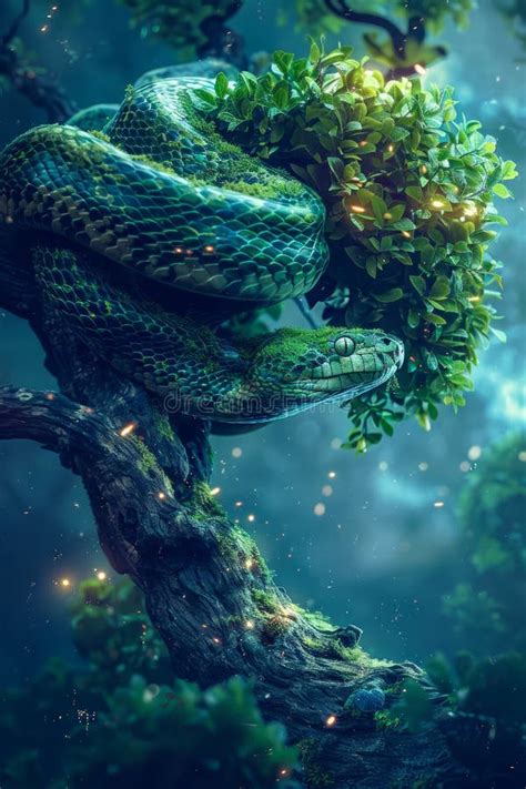 A Mystical Encounter with the Enigmatic Blue-Green Serpent