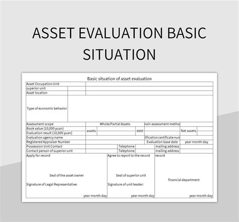 Asset Evaluation and Financial Contributions