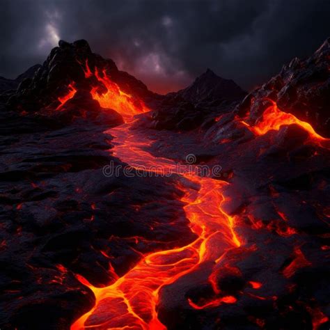 Astonishing Natural Wonder: Witnessing the Enthralling Stream of Molten Rock