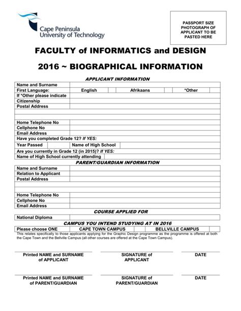 Biographical Information Dimensions Duration