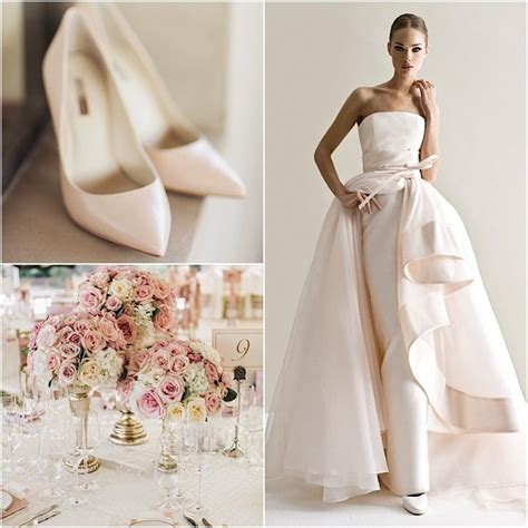 Blending Tradition and Trend: Incorporating Subtle Blush Accents onto a Classic Ivory Gown