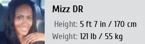 Body Measurements: Mizz Dr's Vital Statistics