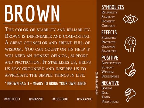 Brown color symbolism: Groundedness, stability, and practicality