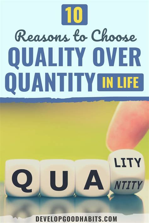 Choosing Quality over Quantity