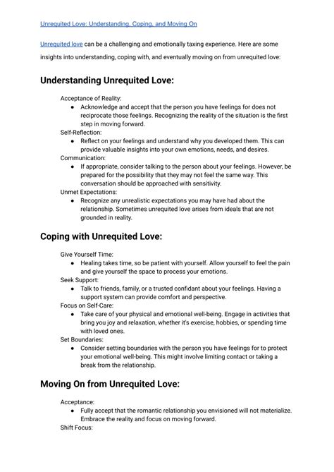 Coping with Unreciprocated Adoration: Strategies for Moving Forward and Embracing Reality