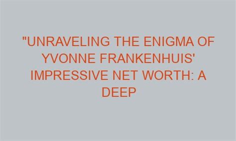 Counting the Wealth: Yvonne Mvance's Net Worth