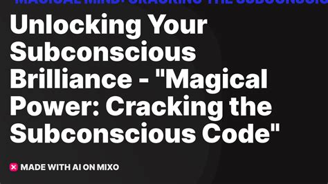 Cracking the Code of Your Subconscious Mind: Deciphering the Enigma of Fruit Heists