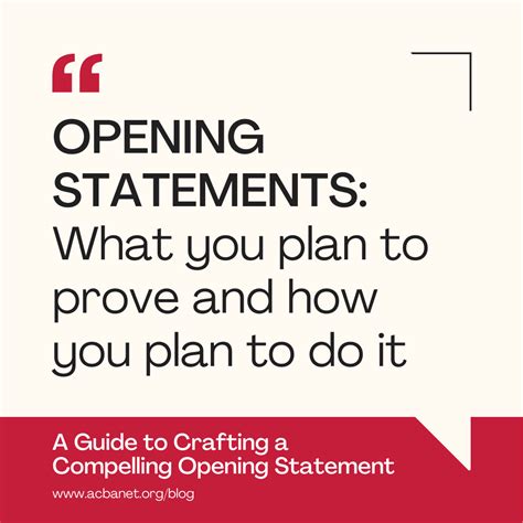 Crafting a Compelling Opening Statement