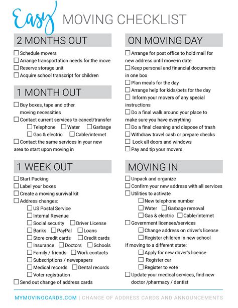 Create a Checklist for Your Home Relocation