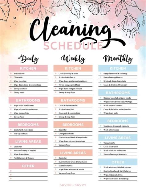 Create a Consistent Cleaning Schedule to Maintain a Neat and Well-Ordered Space