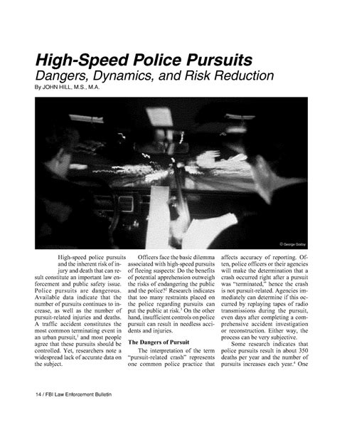 Dangerous Pursuits: the Legal and Ethical Dilemmas of Thrilling High-Speed Pursuits