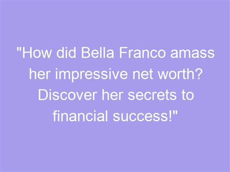 Discover Her Impressive Financial Status