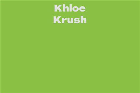 Discovering Khloe Krush: Statistics and Dimensions