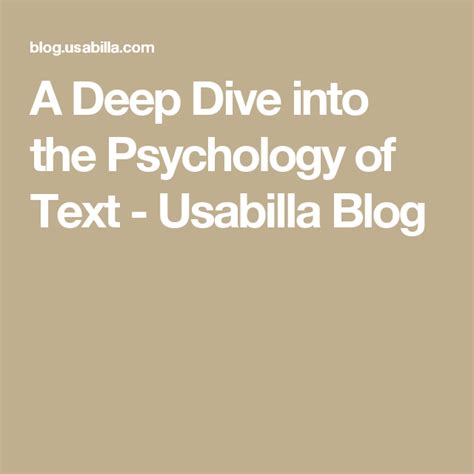 Diving into the Psychological Interpretation