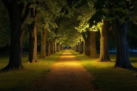 Dreaming of Tranquility: A Mesmerizing, Unwavering Pathway Flanked by Majestic Foliage