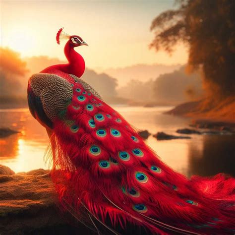 Dreaming of a Colorful Oasis: The Mysterious Red Peacock