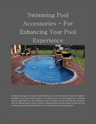 Enhancing Your Pool Experience: Revolutionary Features and Cutting-Edge Technologies to Transform Your Swimming Pool