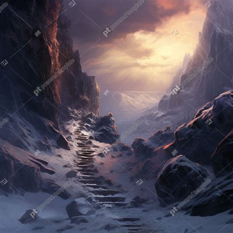 Envisioning a Frosty Cascade: An Ethereal Journey Into the Snowy Abyss