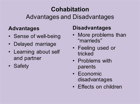 Examining the Advantages and Disadvantages of Cohabitation