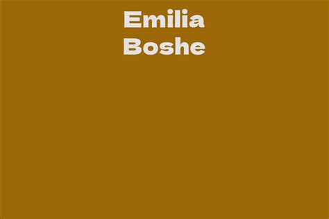 Explore Emilia Boshe's Life Journey