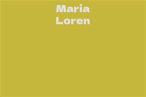 Explore Maria Loren's Biography