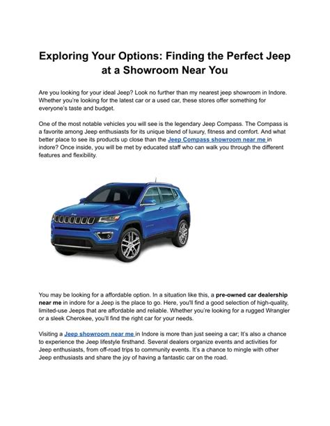 Exploring Jeep Models: Finding the Perfect Fit for You