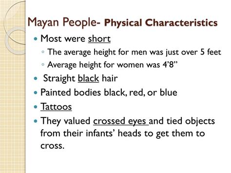 Exploring Maya's Physical Appearance and Measurements