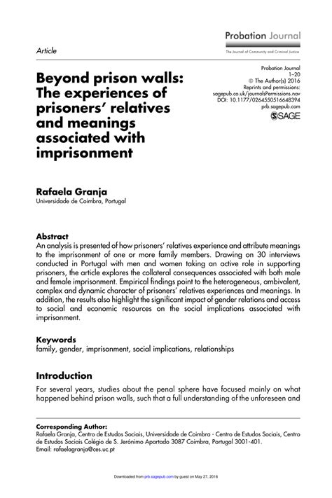 Exploring the Influence of Personal Experiences on Imprisonment Visions