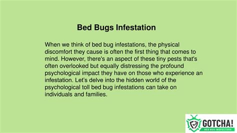 Exploring the Psychological Impact of Nightmares Associated with Bed Bug Infestation