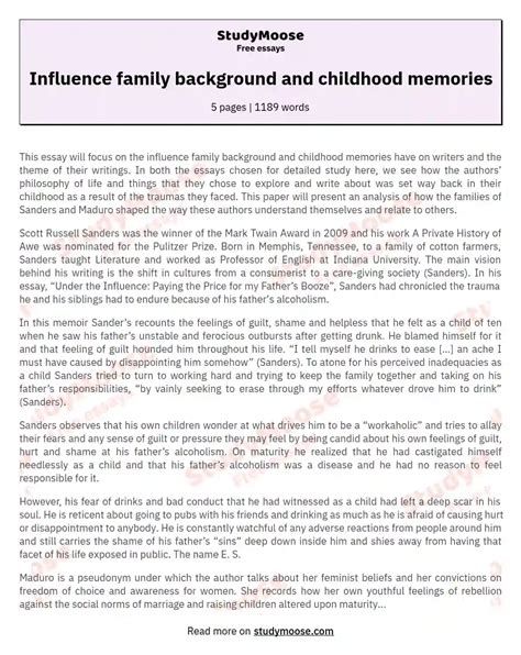 Family Background and Influence