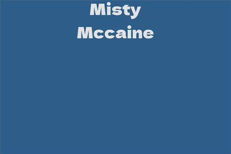 Figure and Body Measurements of Misty Mccaine