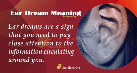 Hair on Ear Symbolism in Dreams