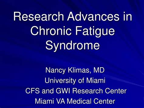 Hope on the Horizon: Advances in Research for Chronic Fatigue Syndrome