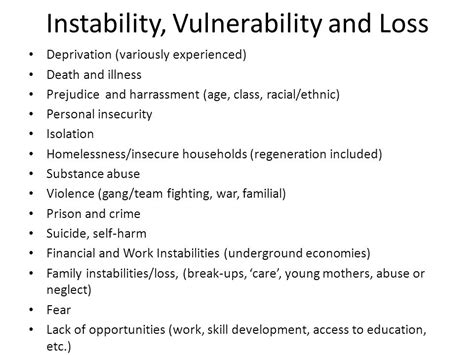 Interpreting the Fear of Loss, Instability, or Vulnerability