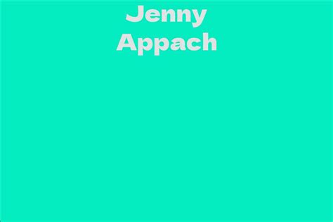 Jenny Appach's Professional Career and Achievements