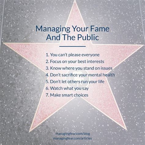 Managing Fame and Public Image