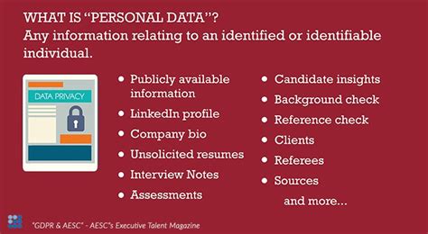 Personal data and important measurements