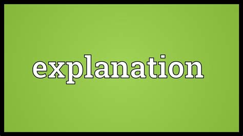 Possible Meanings and Explanations