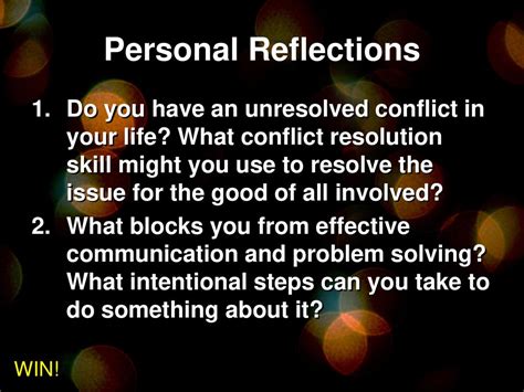 Reflection of Unresolved Conflicts