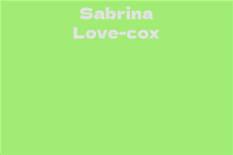 Sabrina Love Cox Career Journey