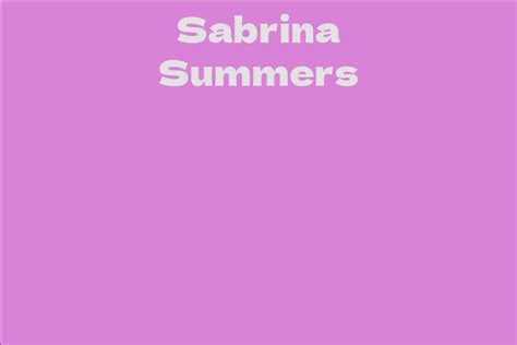 Sabrina Summers Net Worth: What's the Scoop?