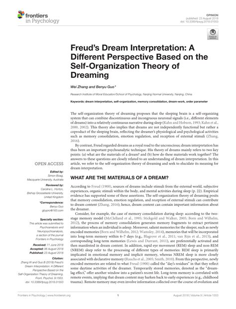 Scientific Perspectives on the Interpretation of Dreams