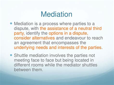 Seeking Mediation: Obtaining Assistance from a Neutral Party