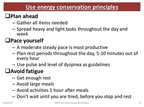 Strategies for managing your pace and conserving energy