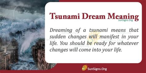 Symbolic Meanings of Tsunamis in Dreams