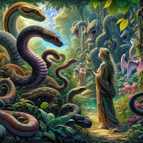 The Fascinating Interpretations behind Envisioning a Serpent in a Lush Sanctuary