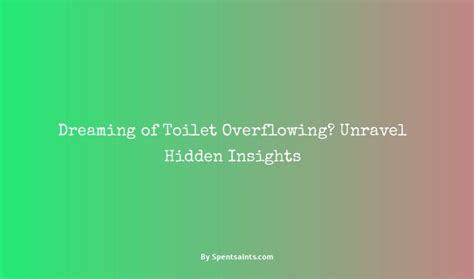 The Impact of Psychological Insights on Dreaming about Toilet Investigations