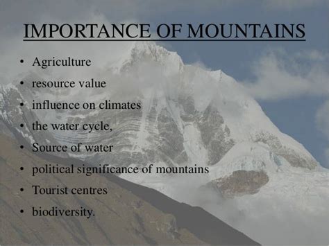 The Importance of Mountains in the Human History