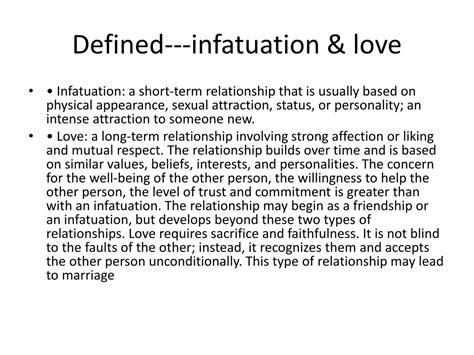 The Significance of Infatuations in Dreams